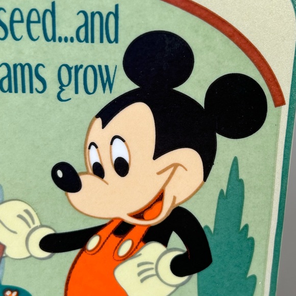 Mickey Mouse Ceramic Sign Plant a Seed and Watch Your Dreams Grow Plaque… - Picture 3 of 7